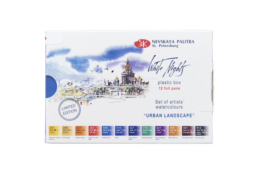 Acuarelas White Nights set Paisaje urbano